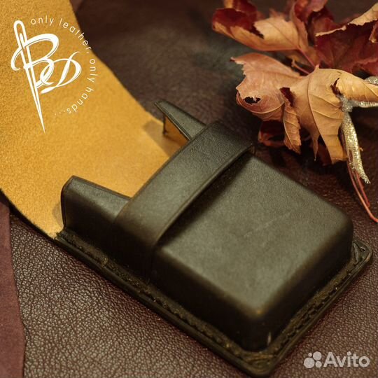 Чехол для пачки сигарет и зажигалки. Кожа