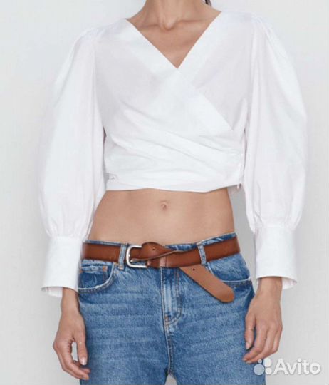 Новый Топ Zara NEW pleated crop top