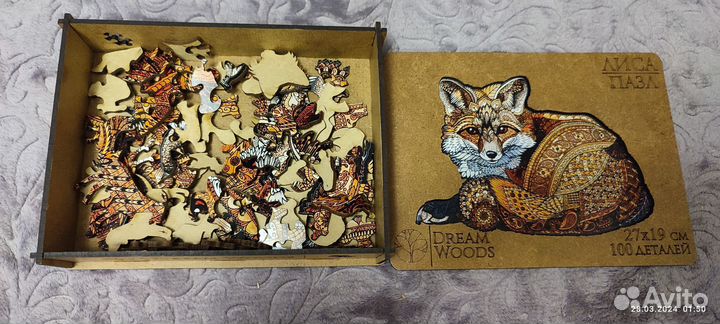Деревянный пазл Лиса (100 деталей)