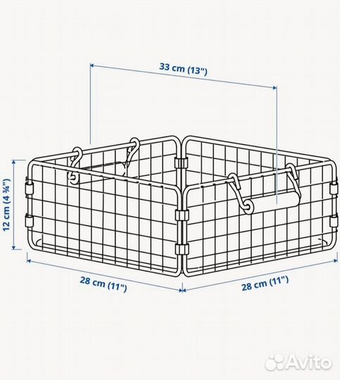 Новая IKEA nätade нэтаде, 28х28х12 см, корзина