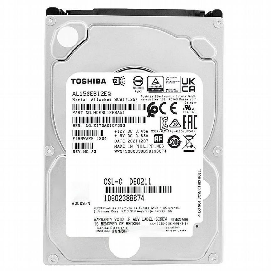 [HDEBL12GUA51] Жесткий Диск Toshiba Al15seb12eq 1.2tb Sas 2,5" Hdebl12gua51
