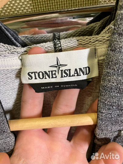 Зип худи stone island серая