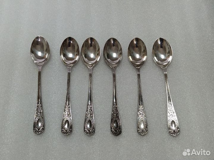 Набор чайных ложек в коробке. Мельхиор Кольчугино