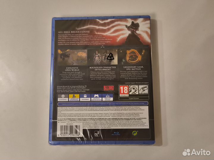 Игра для ps4 Diablo 4 в плёнке новый диск