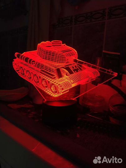 Ночник. Светодиодный светильник. Танк
