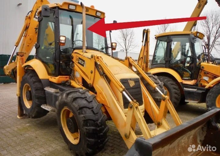 Стекло лобовое на экскаватор погрузчик Jcb 3 cx