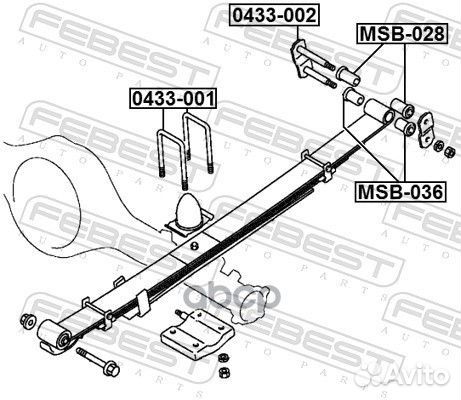 0433-001 стремянка задней рессоры Mitsubishi L