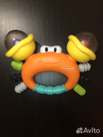 Прорезыватель погремушка крабик