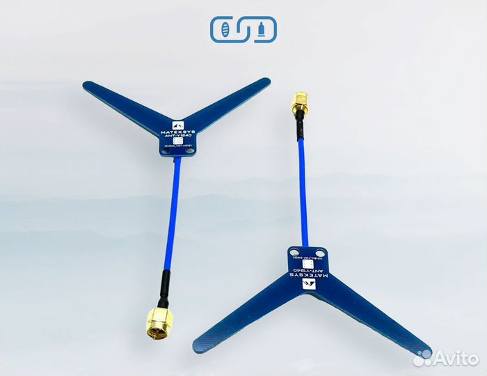 Антенна для fpv matek 1.2GHz, диполь рыбка