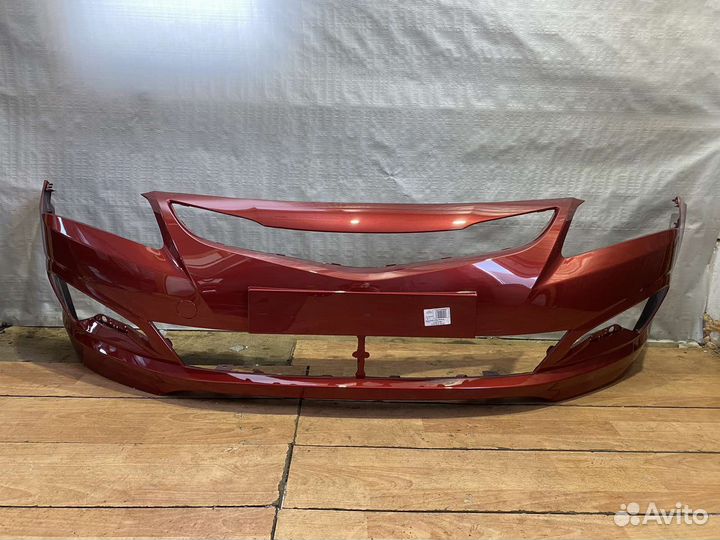Бампер передний красный Hyundai Solaris