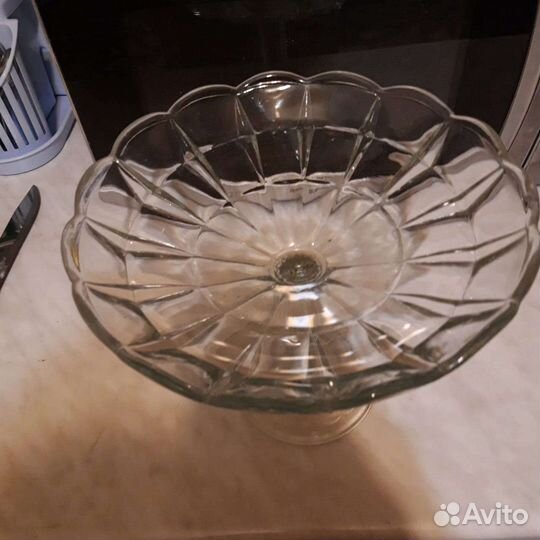 Ваза стеклянная СССР на ножке