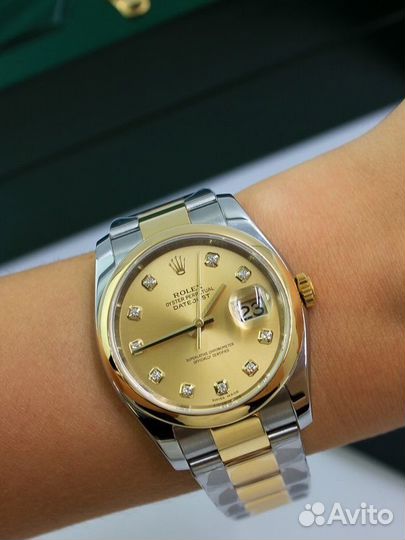 Rolex datejust 36 champagne SET with diamonds