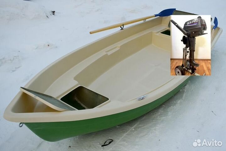 Моторно-вёсельная лодка Тортилла-4 с Рундуками Sea