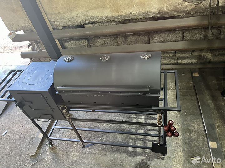 Мангал с печкой на колесах