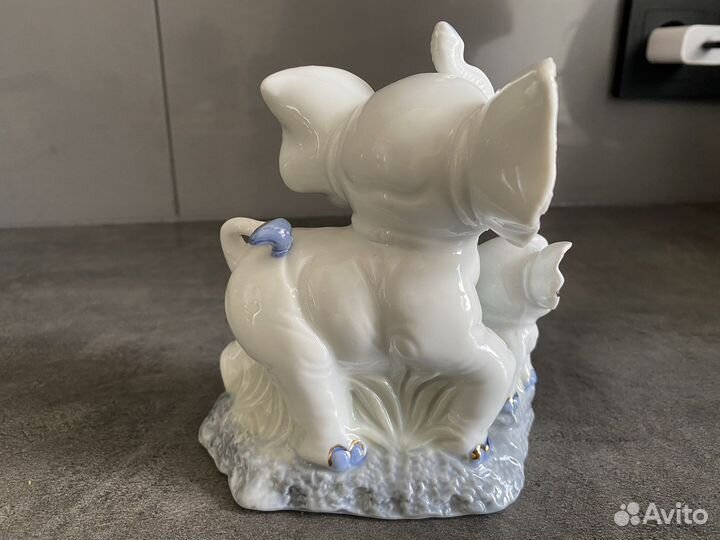 Статуэтка слоненок, керамика, белый