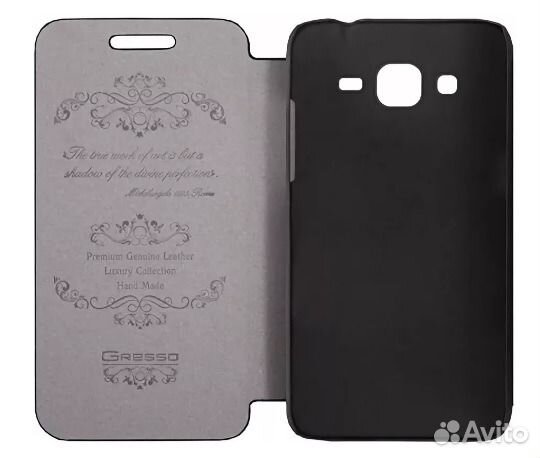 Фирменный Чехол-книжка на samsung Grand Neo (чёрн)