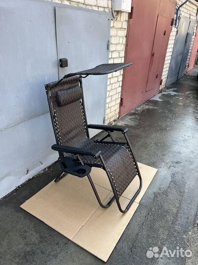 Кресло шезлонг с козырьком 2 шт