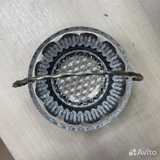 Стеклянная конфетница с ручкой мнц СССР (Сзр)