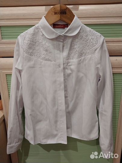 3 школьных рубашки для девочек 128 см