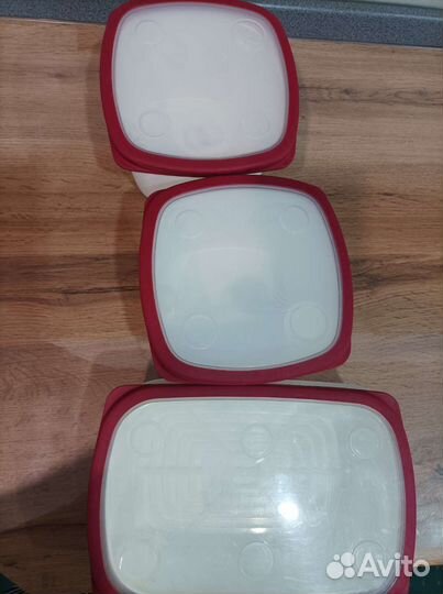 Набор Икея 3 ёмкости под крупы с резин. крышками