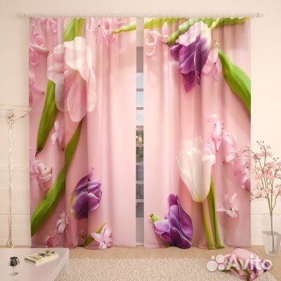 Фотошторы комплект, новые, со шторной лентой