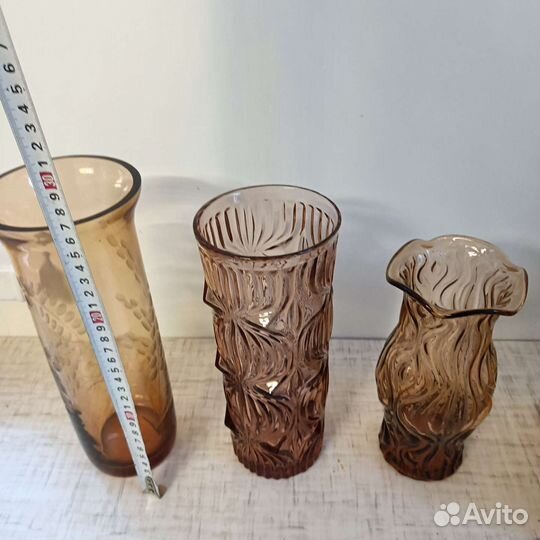 Вазы, карамельное стекло