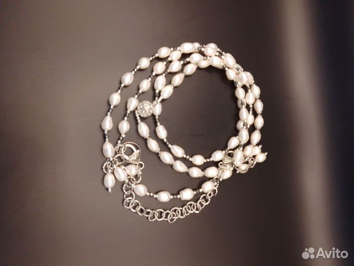Ожерелье кроссбоди из крупного статусного жемчуга