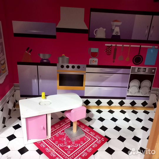 Кукольный домик для барби с мебелью