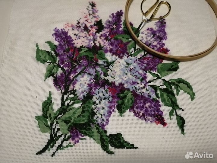 Вышивка картина крестиком Сирень