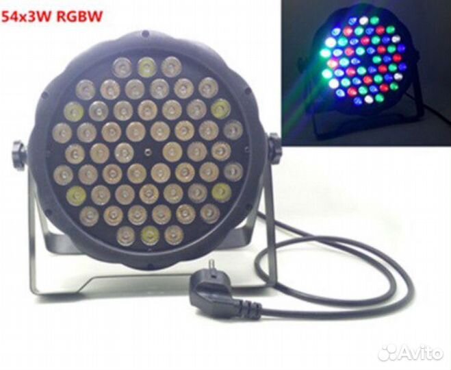 Прожектор, Led Par Цветомузыка 54х3 Dmx 512