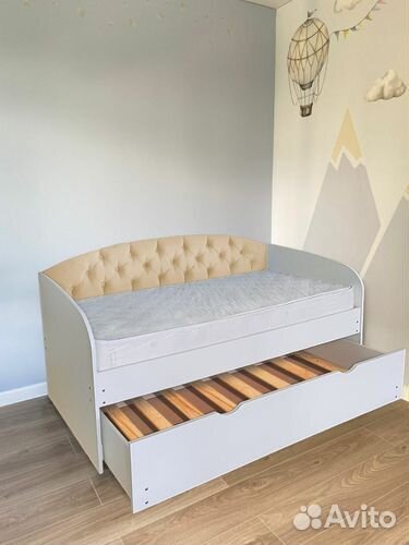 Кровать доп место велюр лдсп детская