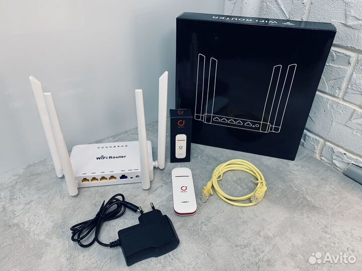 Комплект Интернета 4G Модем + Wi Fi роутер