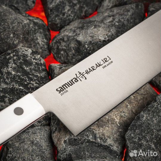 Нож кухонный Samura harakiri, шеф, лезвие 24 см, б