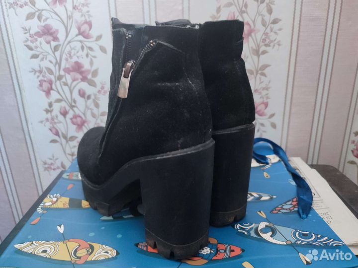 Ботильоны натуральная замша