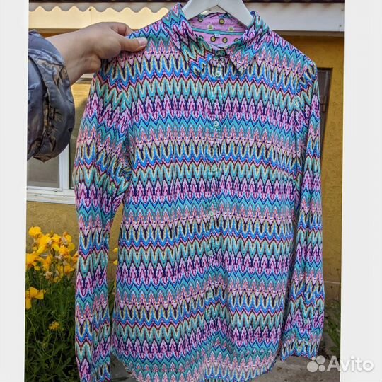 Рубашка яркая хлопок винтаж 44-46