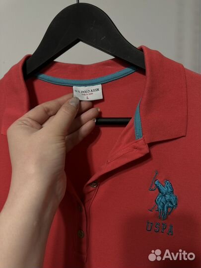 Коралловое платье U.S. Polo