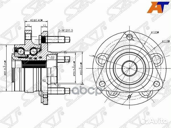Ступичный узел перед chevrolet cruze/opel astra-J