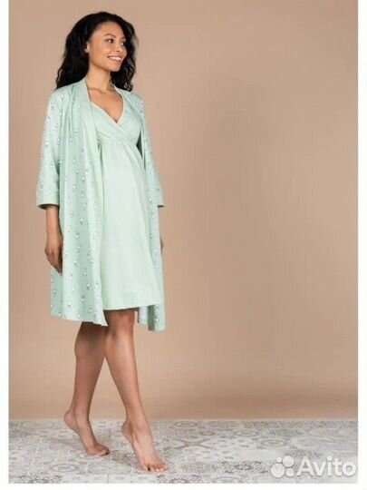 Новый комплект.Халат+сорочка для беременных,роддом