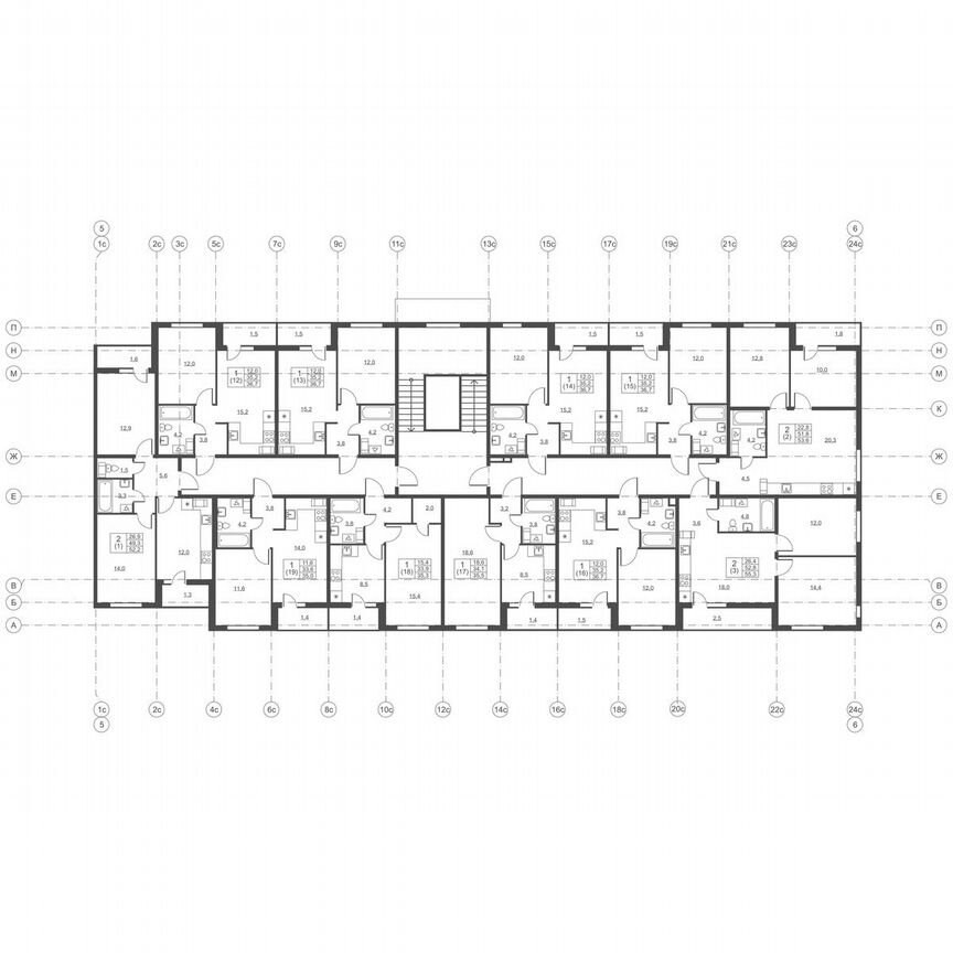 2-к. квартира, 55,3 м², 3/8 эт.