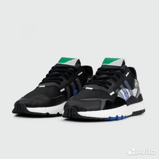 Кроссовки Adidas Nite Jogger Black Green/Grey