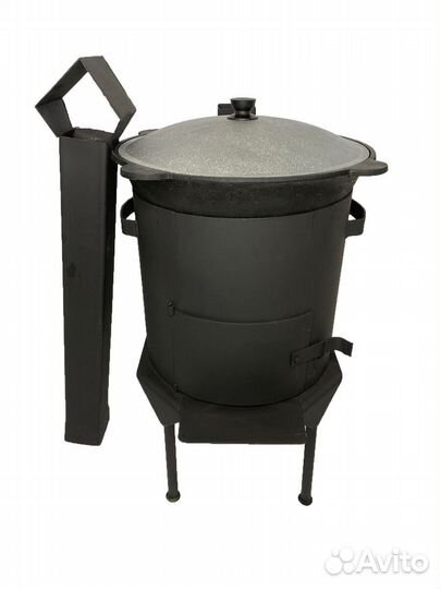 Печь для казана 10л 3мм толстая с трубой