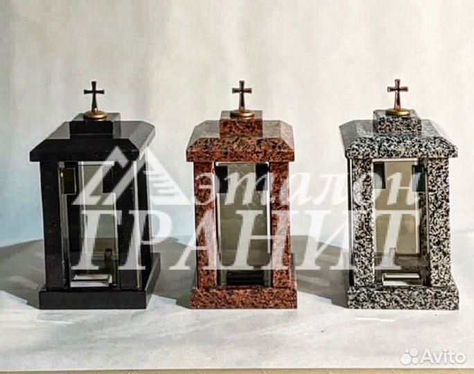 Гранитные лампады квадратные