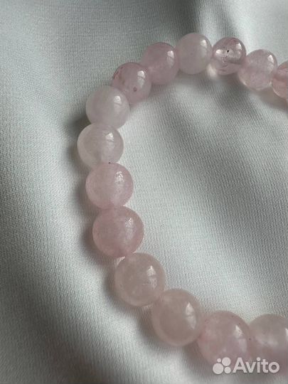 Браслет из натурального розового кварца 