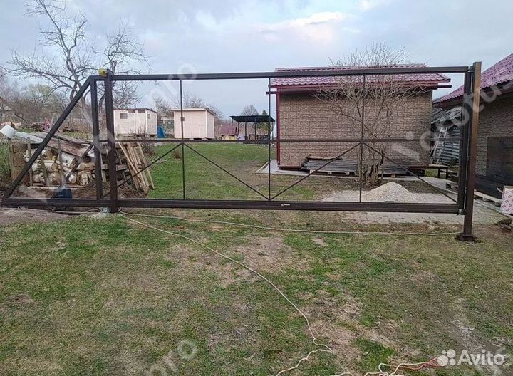 Ворота откатные с калиткой