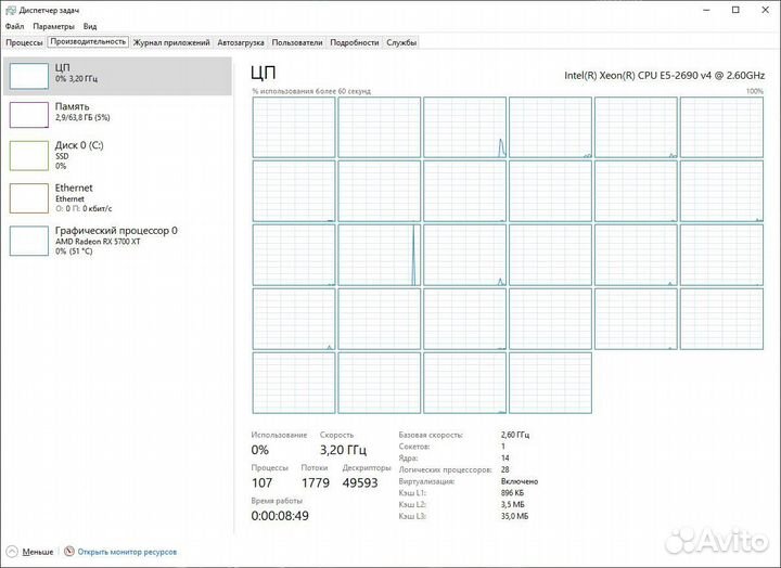 Игровой компьютер Xeon 2690 V4 + AMD 5700 XT 8GB