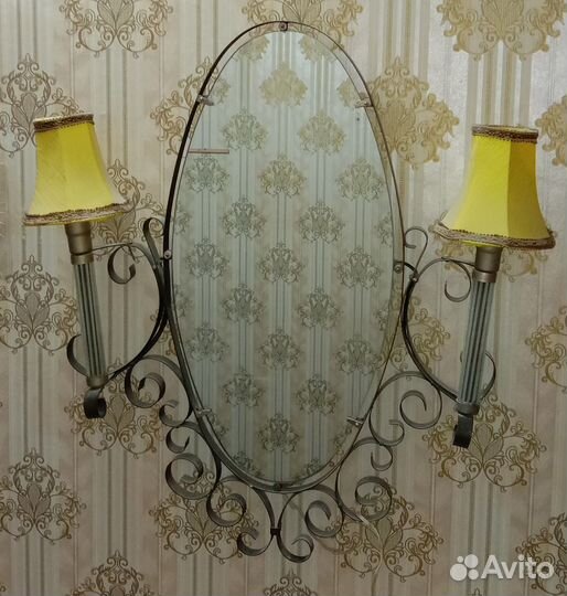 Зеркало светильник СССР овальное