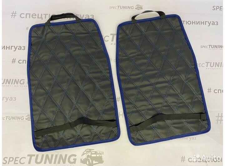 Защитные чехлы на сиденья двойная синяя строчка