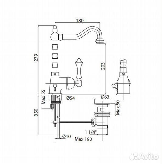 Смеситель для раковины Cezares Margot хром margot-LSM2-01-N