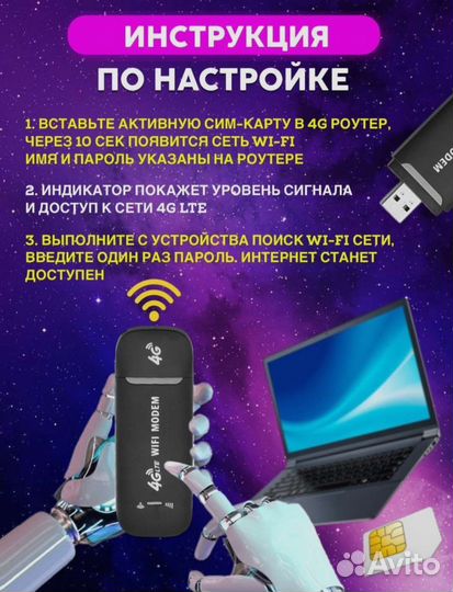 Беспроводной Модем 3G 4G LTE Любой Оператор