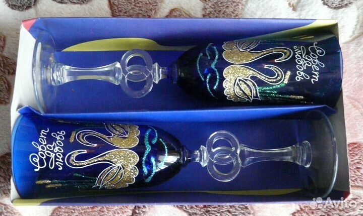 Свадебные бокалы (фужеры). Стекло+хрусталь